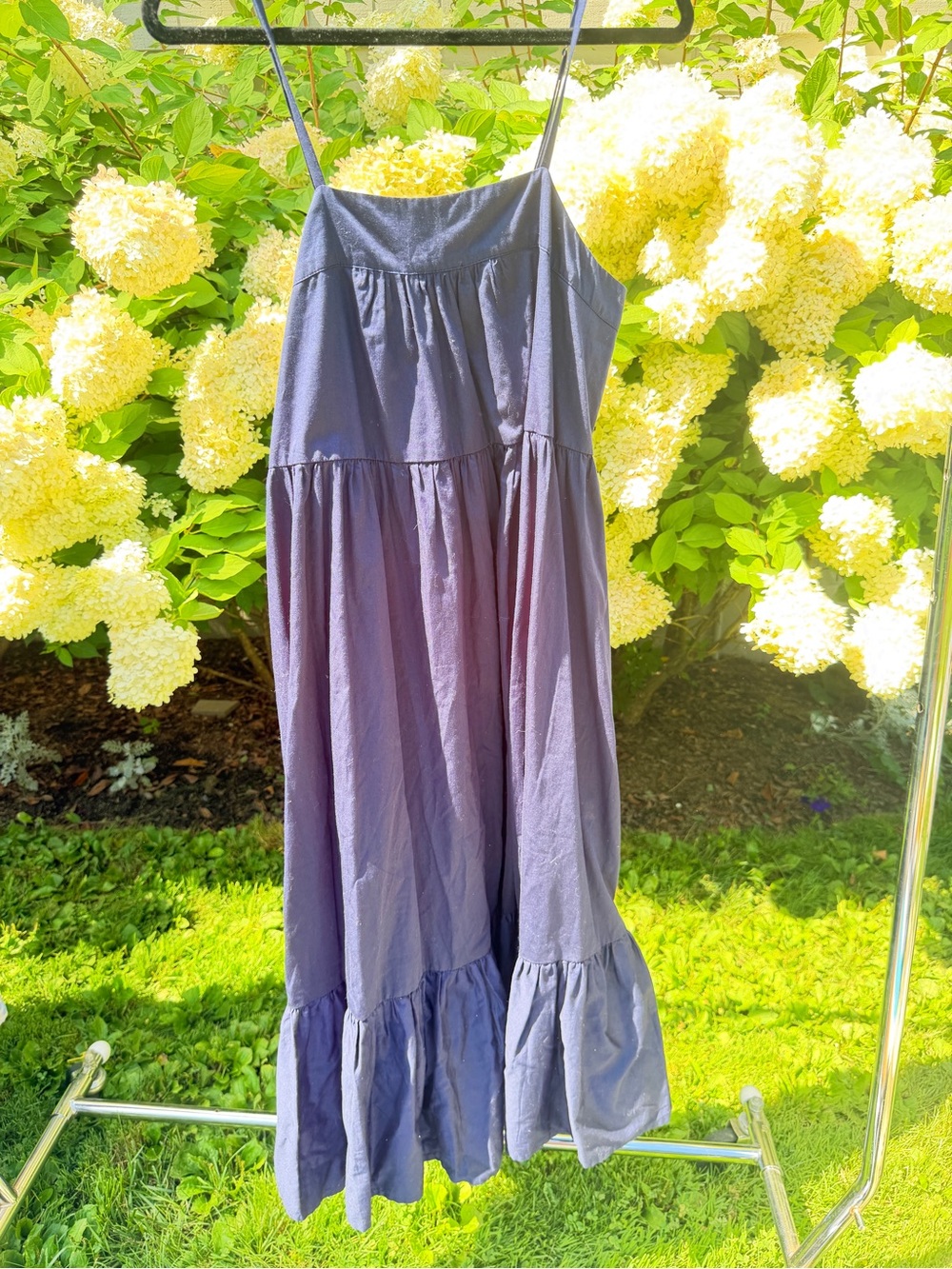 Mikoh Navy Tiered Maxi Dress-Skirt with Spaghetti Straps